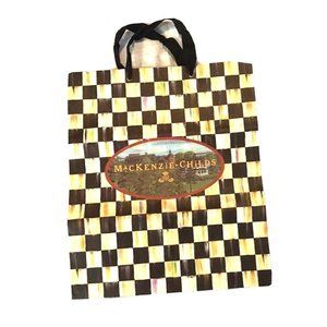MACKENZIE CHILDS Large Paper Shopping Bag Courtly Check 16" x 19"